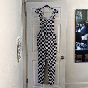 Boohoo Slim Fit Checkerboard Print Overalls